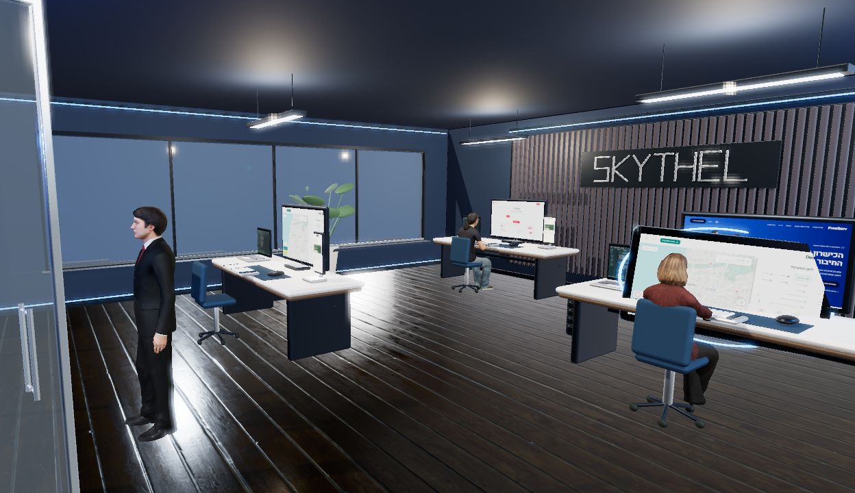 משרד Skythel בגווני כחול